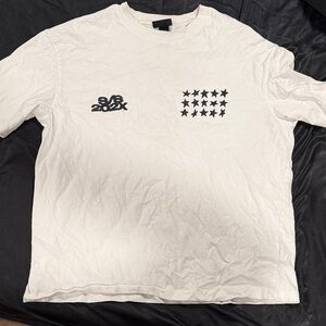 H&M White Tee with Black Star Graphic